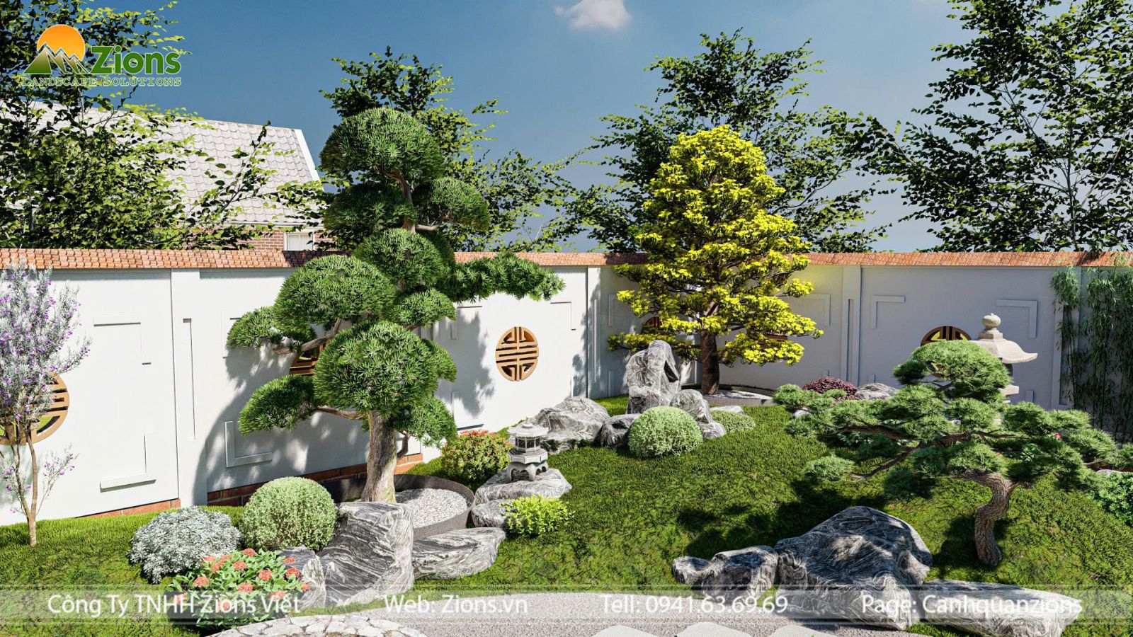 Thiết kế sân vườn Nhật Bản 600m2 tại Nghệ An | Zion's Design